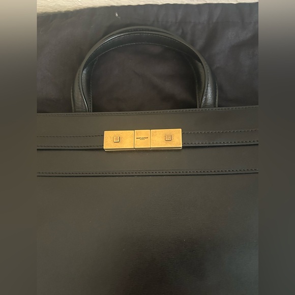 Saint Laurent Black Satchel with Gold Hardware - Picture 7 of 13